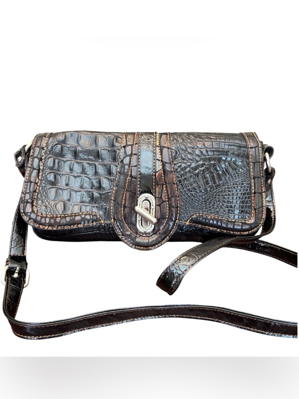 MC Crocc Embossed Crossbody Bag